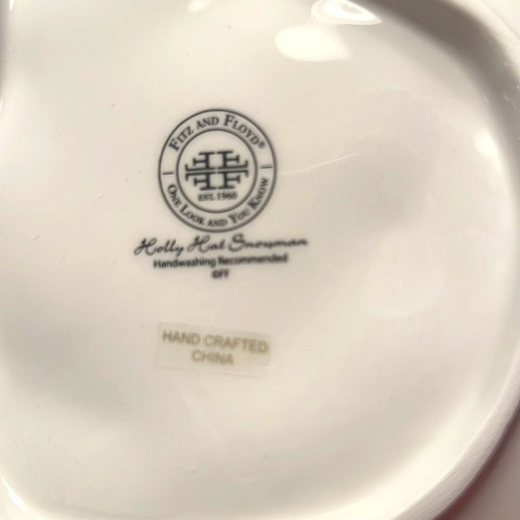 Fitz and Floyd snowman dip plate + spreader - Picture 12 of 12